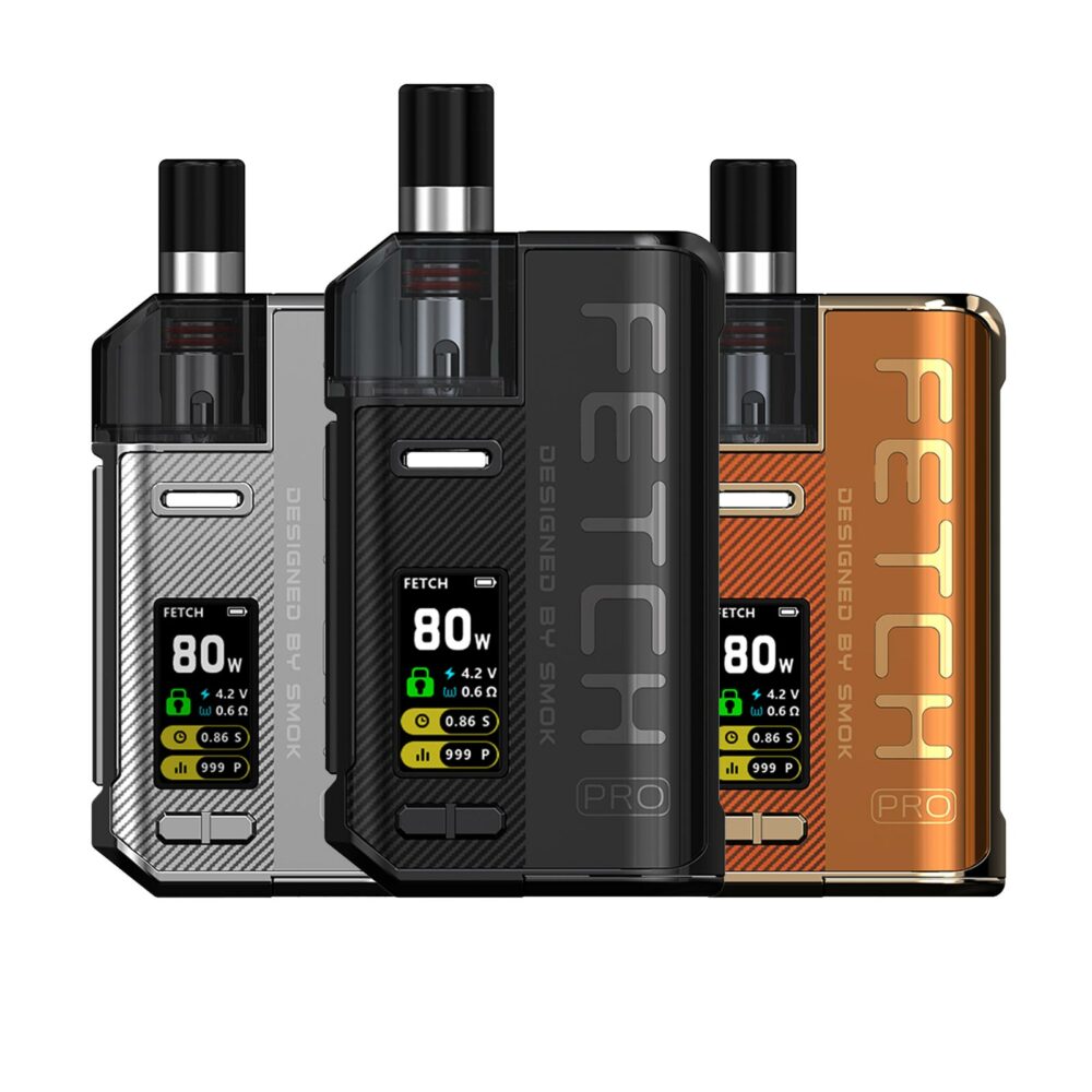 SMOK FETCH Pro Kit powered by a single 18650 battery delivering 80 watts of power