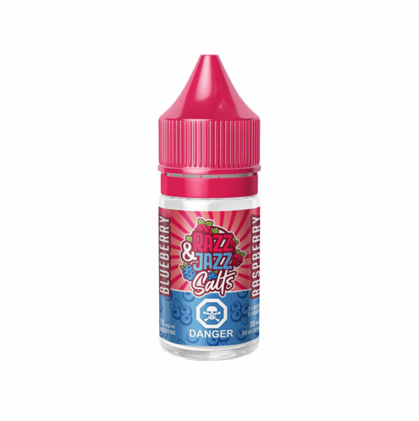 30mL bottle of Blueberry Raspberry SALT Razz & Jazz E-Liquid