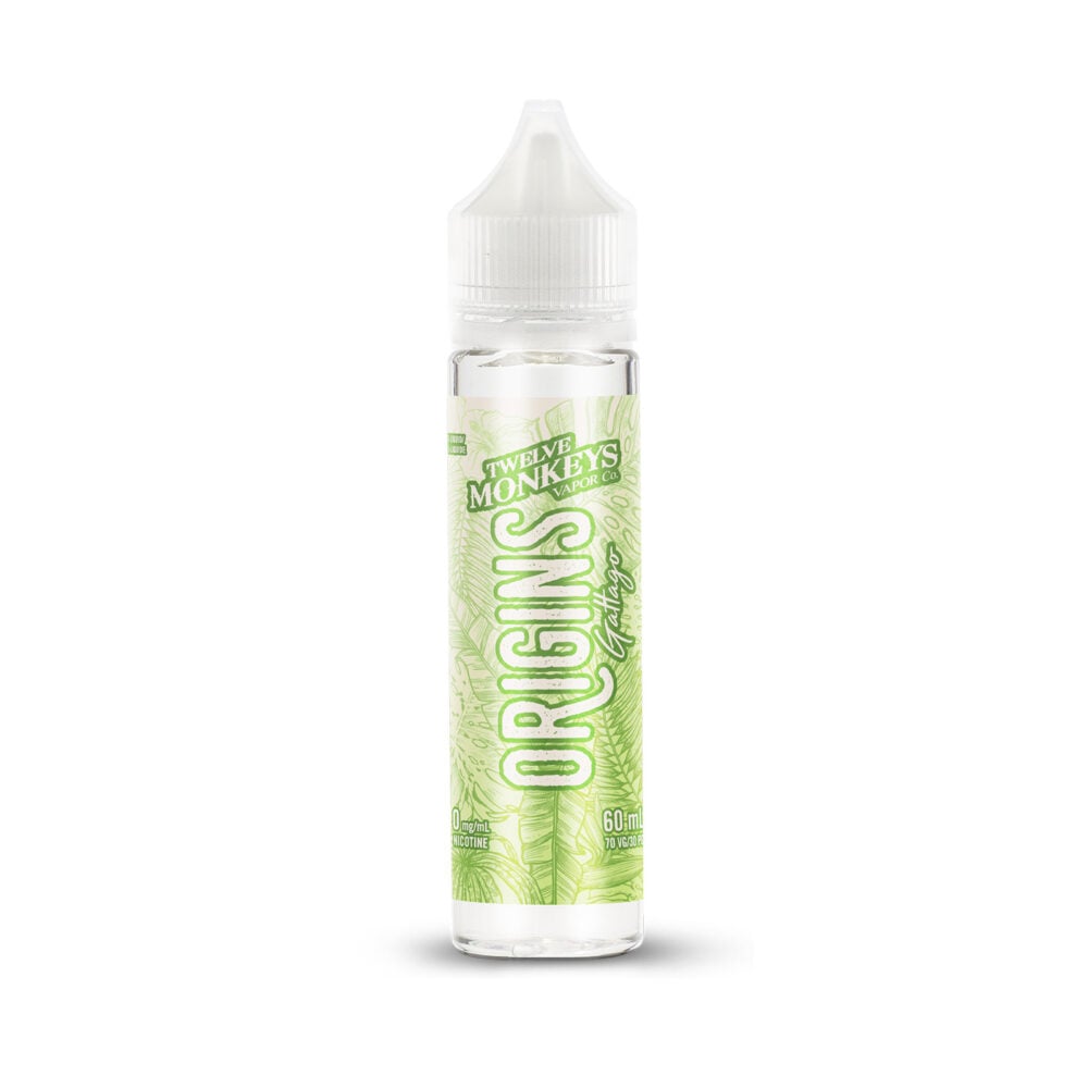 60mL bottle of Gattago Twelve Monkeys Origins E-Liquid