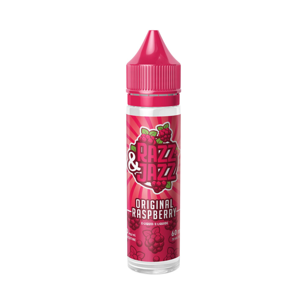 60ml bottle of Original Raspberry by Razz & Jazz E-Liquids