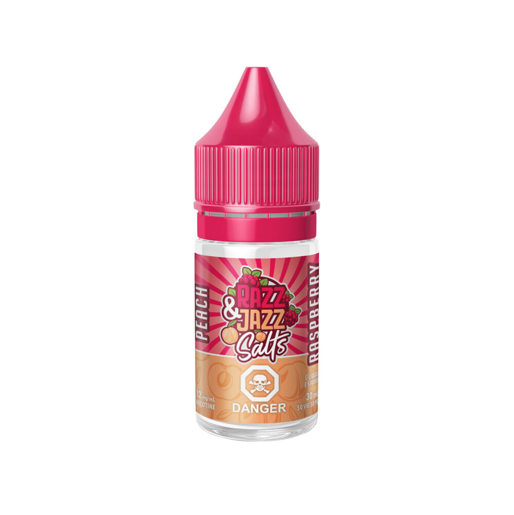 30ml bottle of Peach Raspberry Razz & Jazz E-Liquid