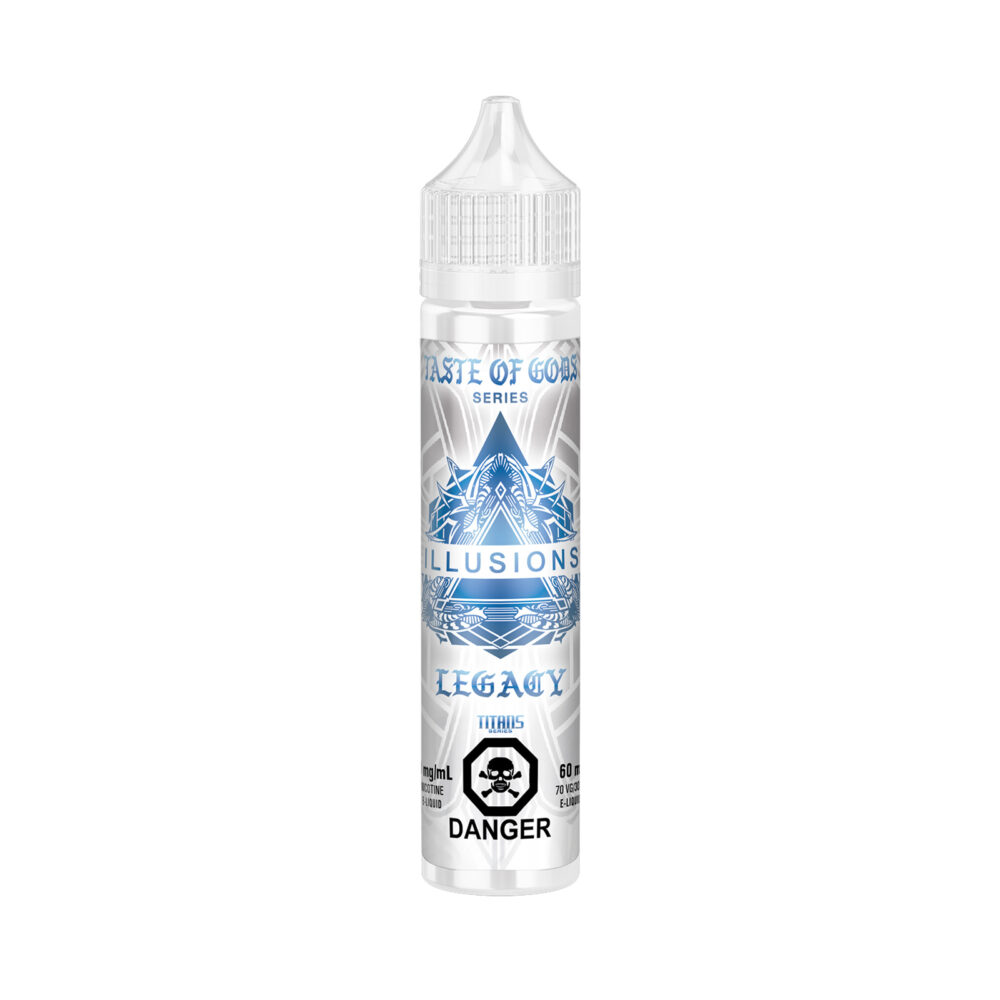 60ML bottle of Taste Of Gods Legacy E-Liquid by Illusions Vapor