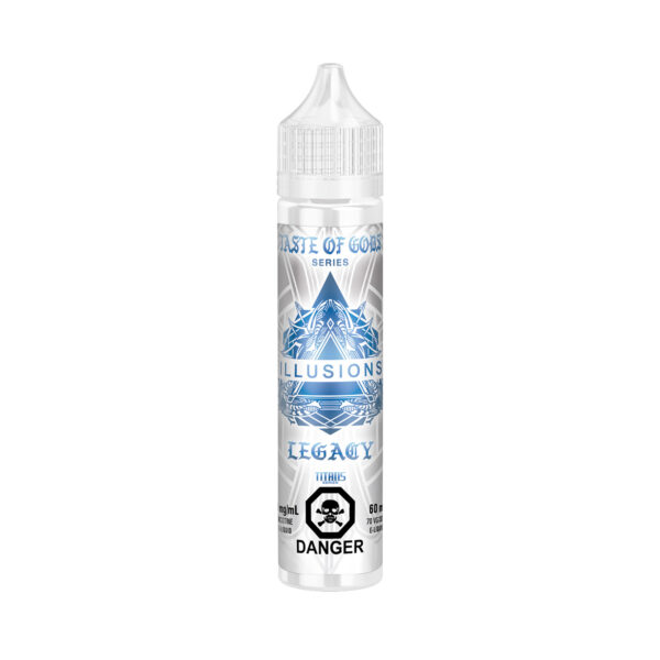 60ML bottle of Taste Of Gods Legacy E-Liquid by Illusions Vapor
