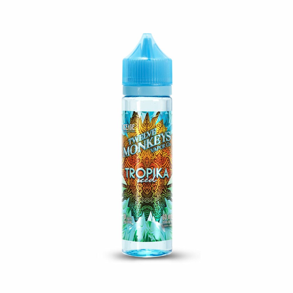 60mL bottle of Tropika Iced Twelve Monkeys E-Liquid