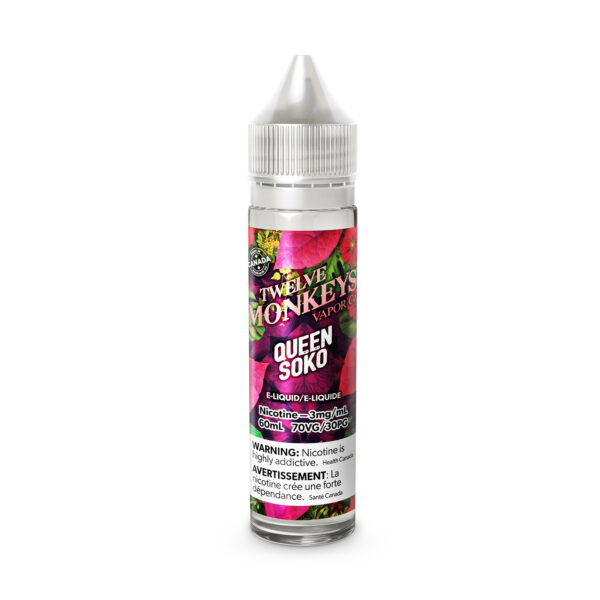 60ML bottle of Queen Soko Twelve Monkeys E-Liquid