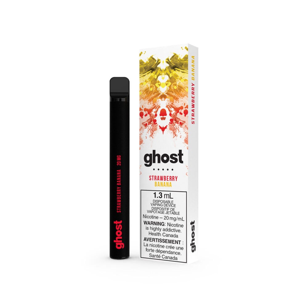 Strawberry Banana flavored Ghost Disposable Vape 20MG