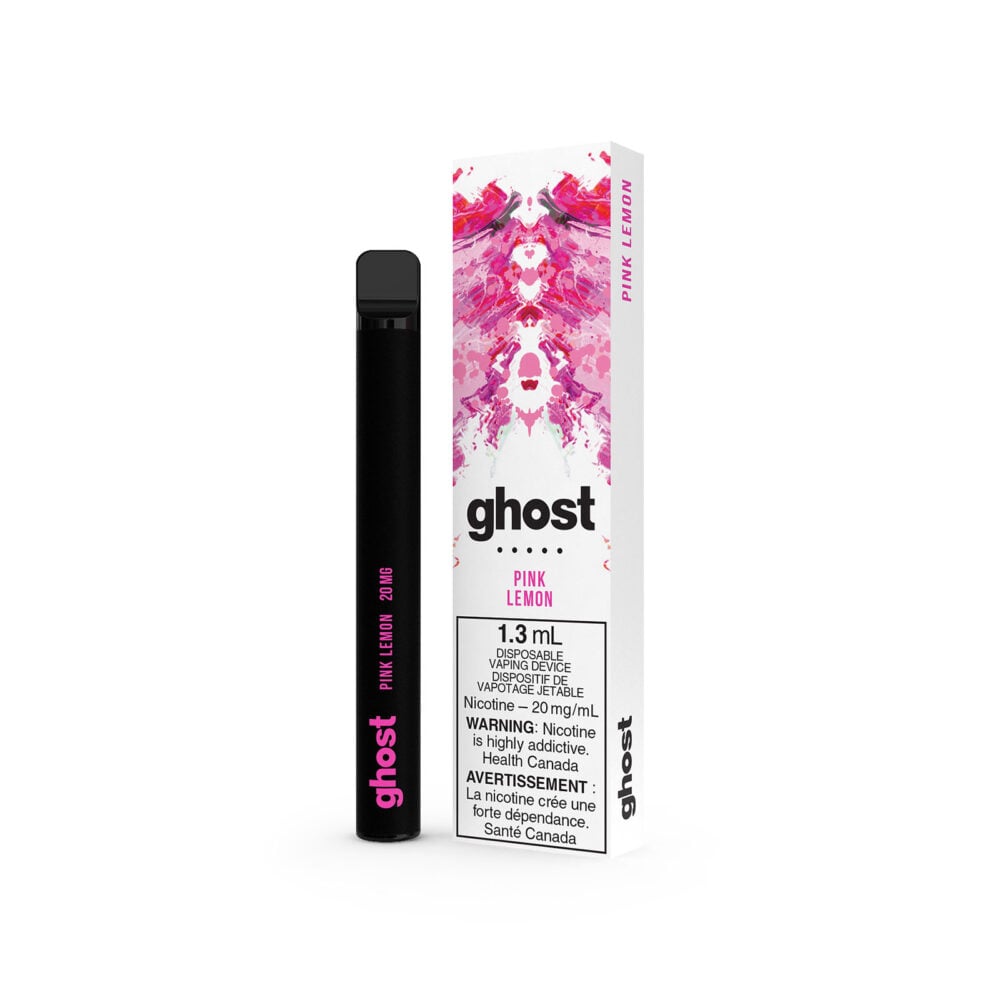 Pink Lemon flavored Ghost Disposable Vape 20MG