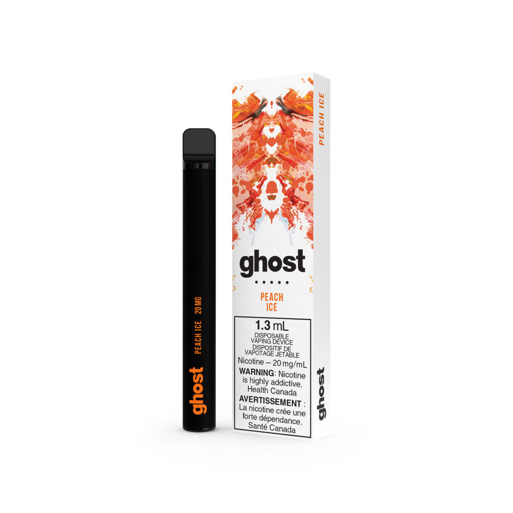 Peach Ice flavored Ghost Disposable Vape 20MG