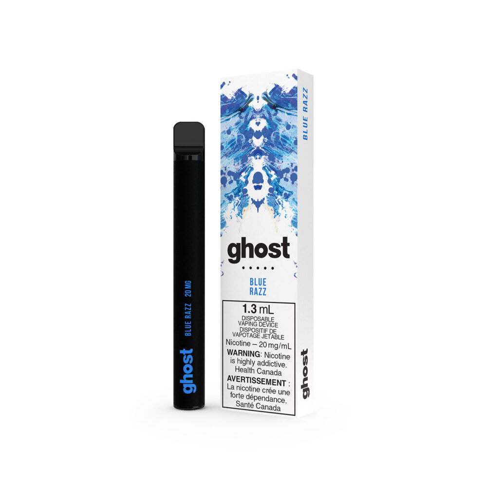 Blue Razz flavored Ghost Disposable Vape 20MG