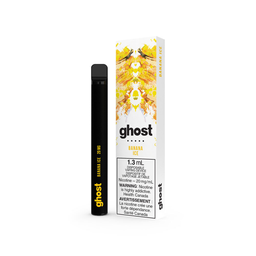 Banana Ice flavored Ghost Disposable Vape 20MG