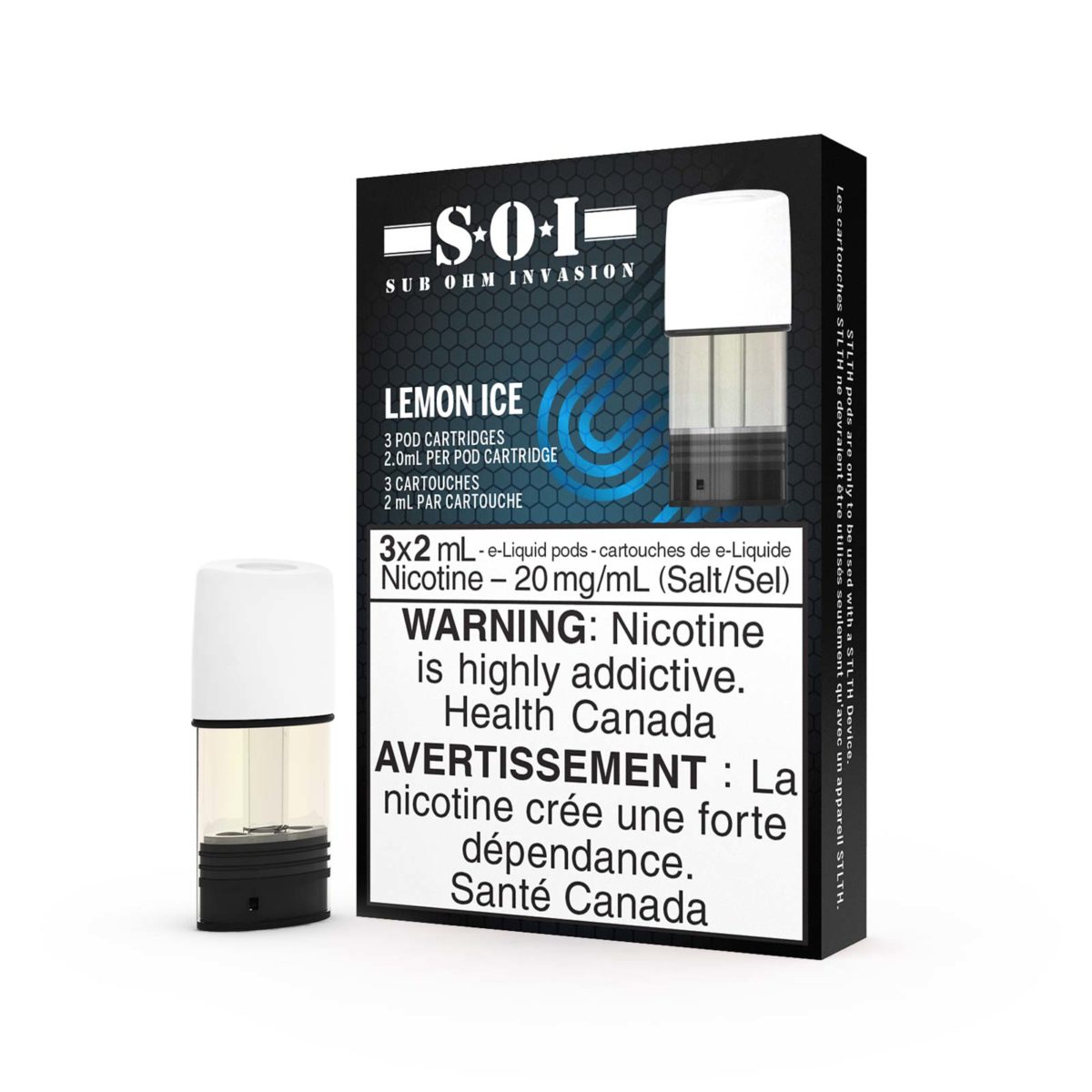 Lemon Ice Sub Ohm Invasion STLTH Pods 3 Pack VapeLoft