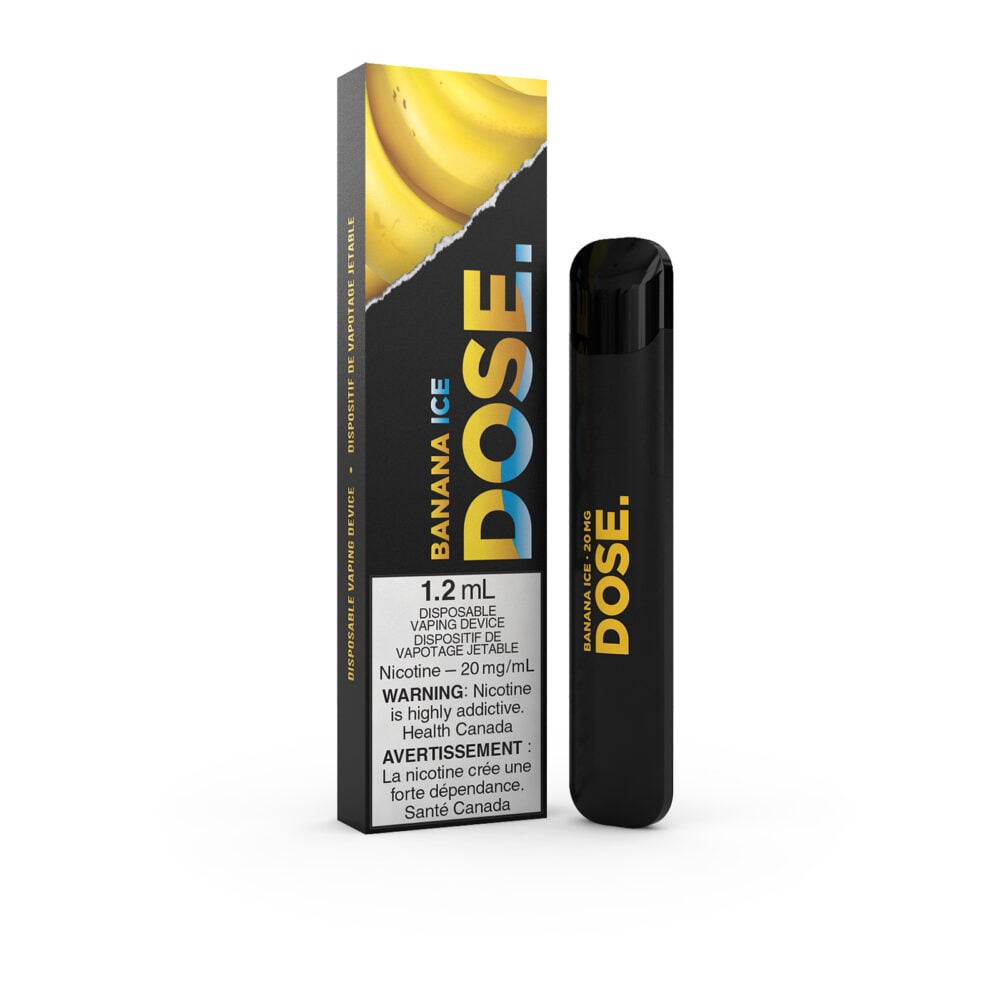 Banana Ice flavored DOSE Disposable Vape