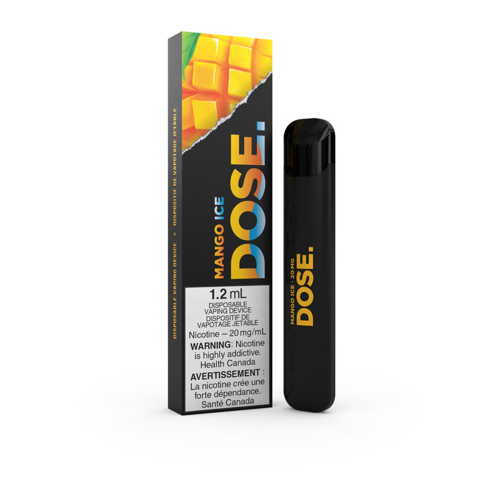 Mango Ice flavored DOSE Disposable Vape