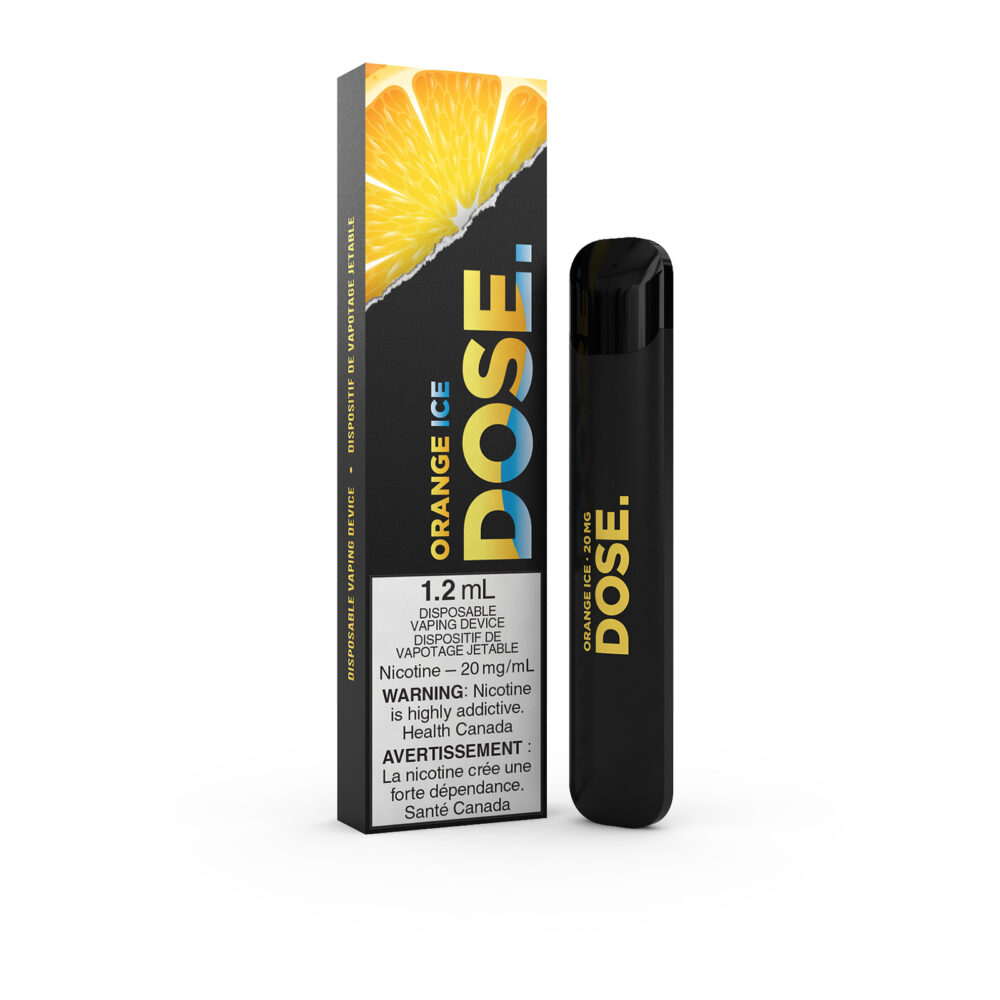 Orange Ice flavored DOSE Disposable Vape