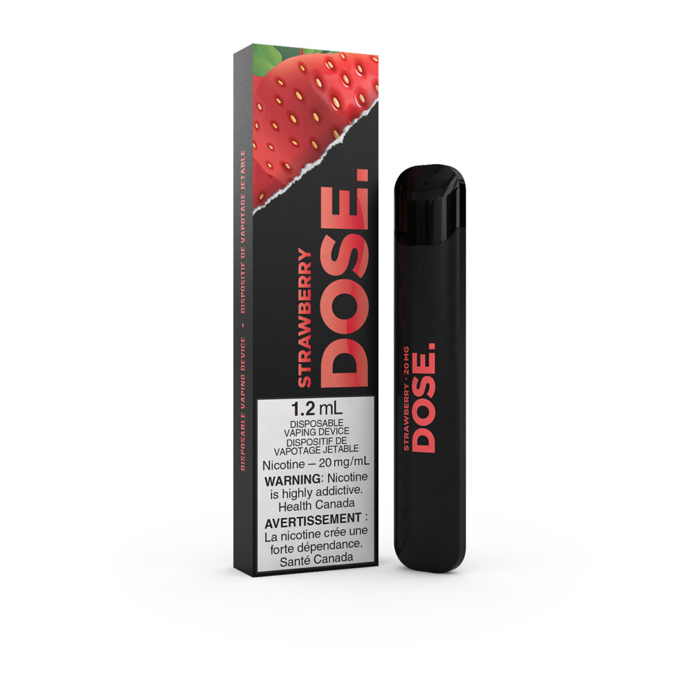 Strawberry flavored DOSE Disposable Vape