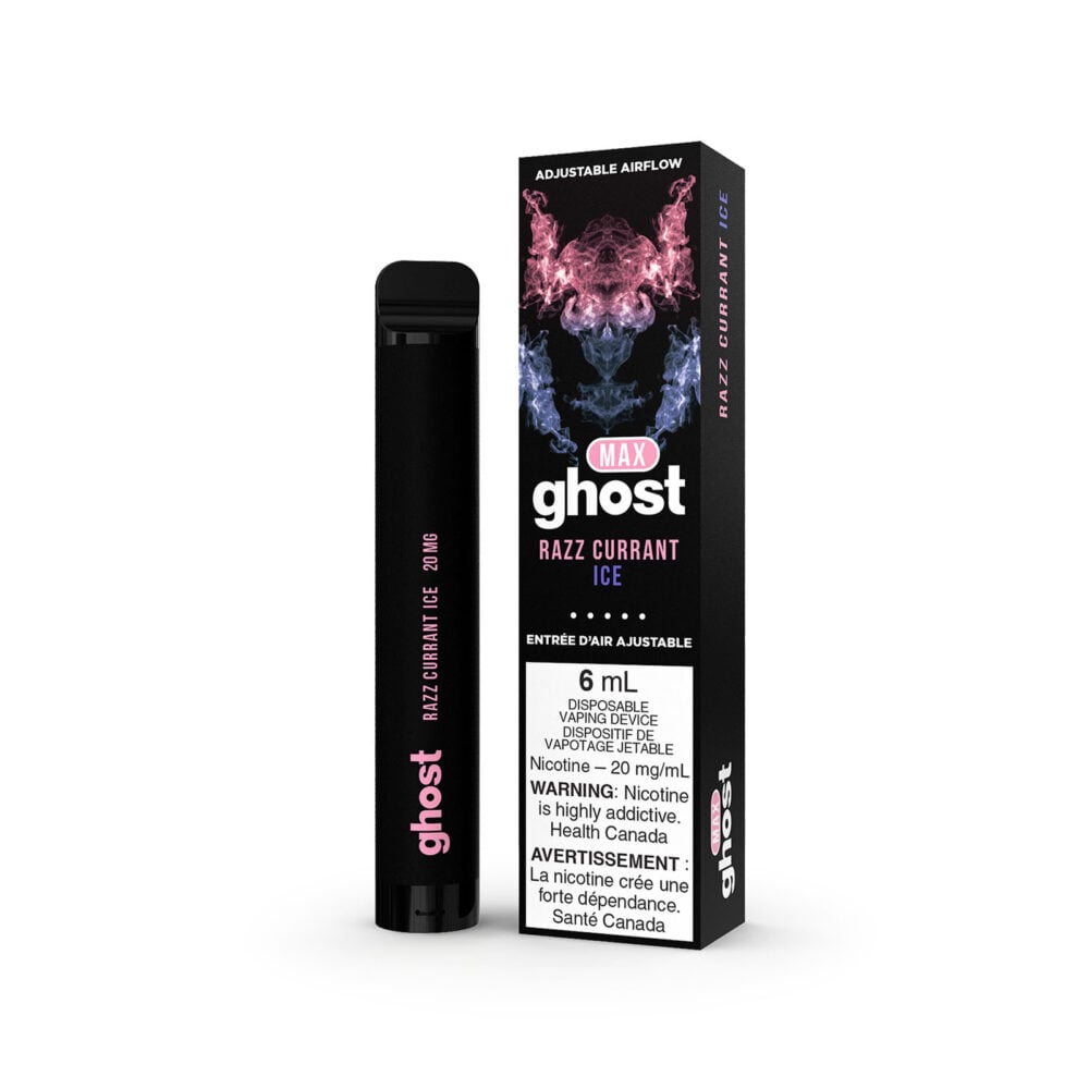 Razz Currant Ice Ghost Max Disposable Vape