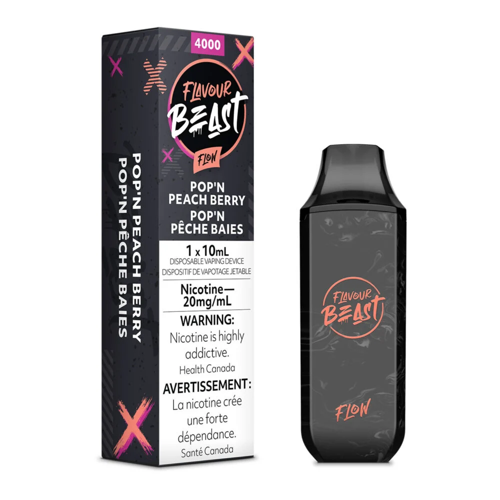 Pop N Peach Berry Flavour Beast Flow Disposable Vape