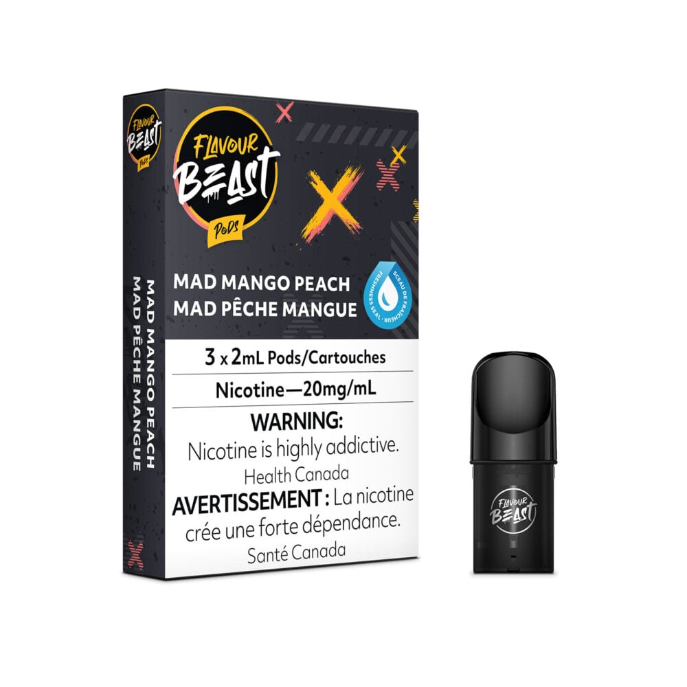 Mad Mango Peach Flavour Beast Pods