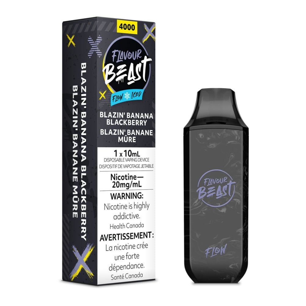 Blazin Banana Blackberry Flavour Beast Flow Disposable Vape