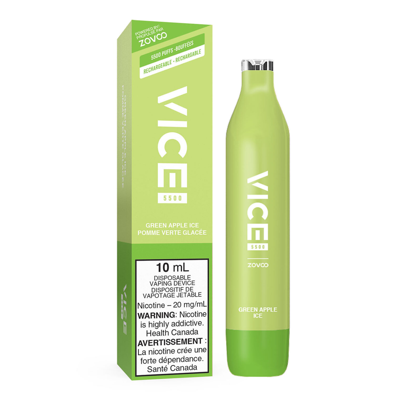 Green Apple Ice Vice 5500 Disposable Vape VapeLoft