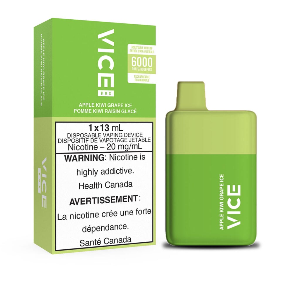 Apple Kiwi Grape Ice Vice Box Disposable Vape