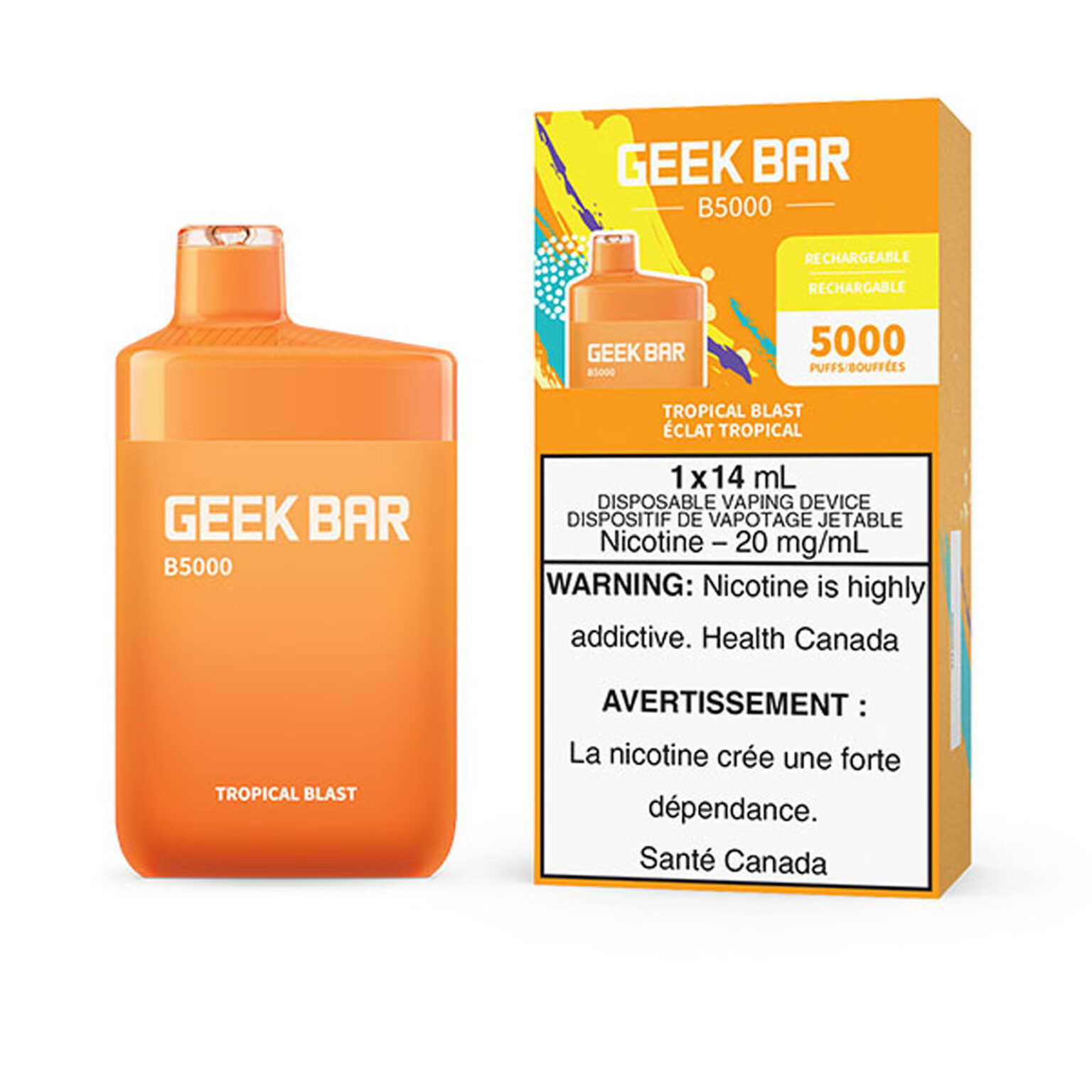 Tropical Blast Geek Bar B5000 Disposable Vape 14mL VapeLoft