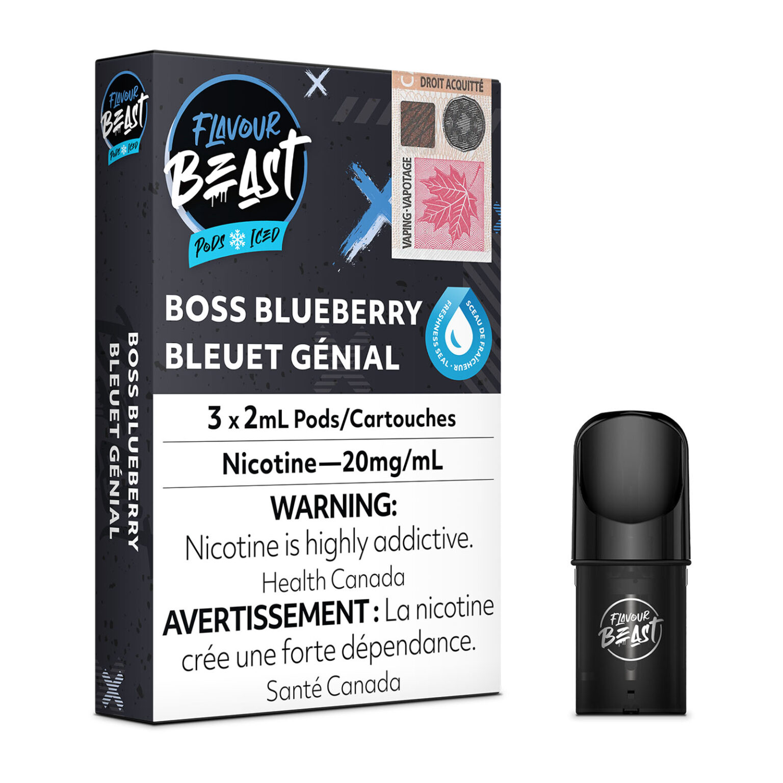 Boss Blueberry Iced Flavour Beast Pods | 2mL - VapeLoft