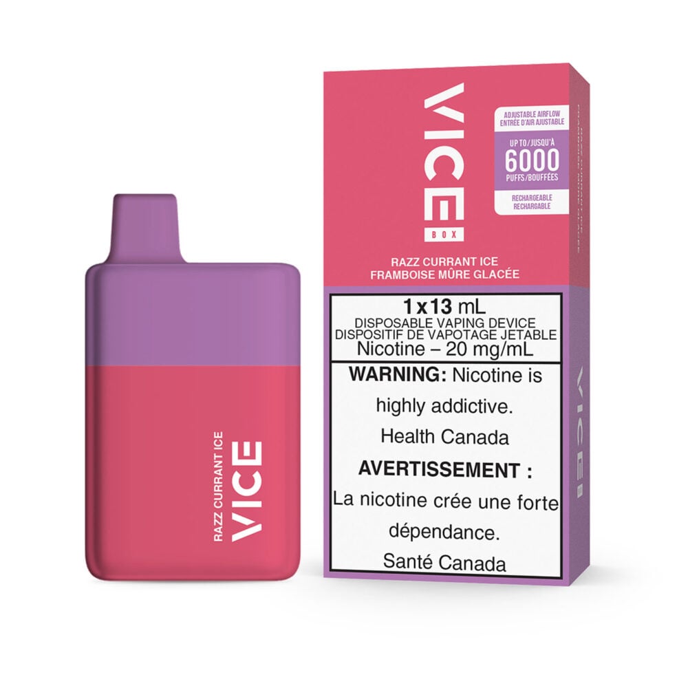 Razz Currant Ice Vice Box Disposable Vape