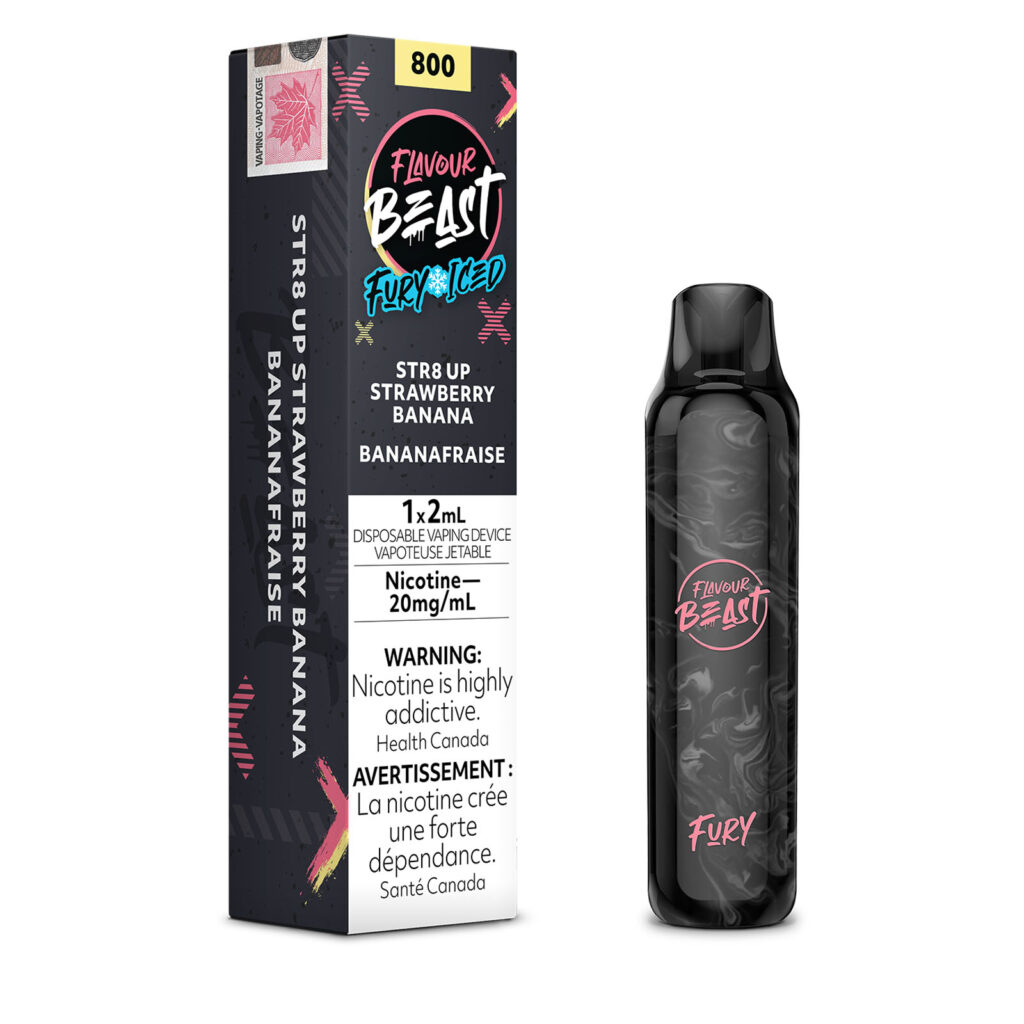STR8 UP Strawberry Banana Iced Flavour Beast Fury Disposable Vape | 2mL ...