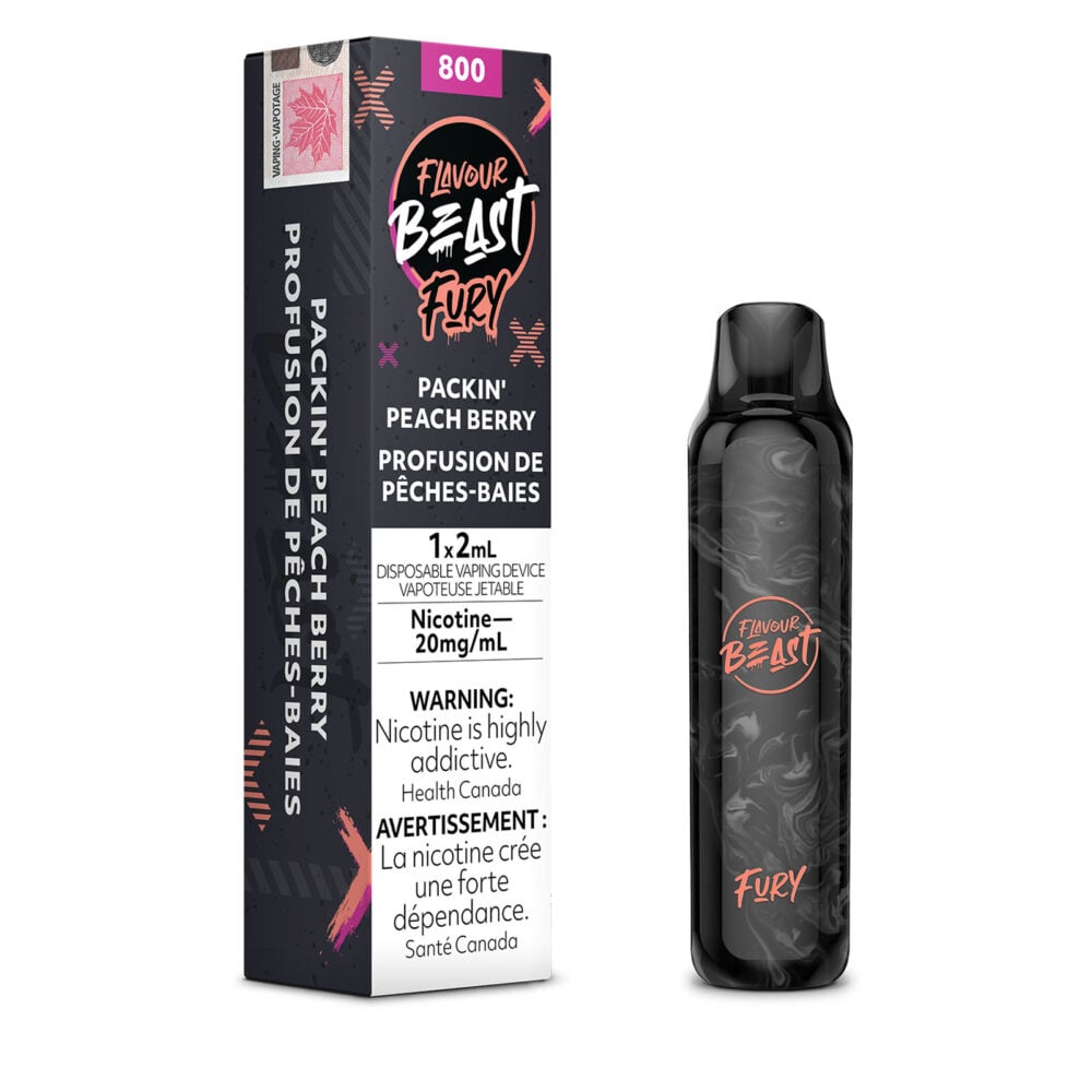 Packin Peach Berry Flavour Beast Fury Disposable Vape