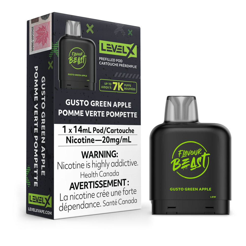 Gusto Green Apple Level X Flavour Beast Pods