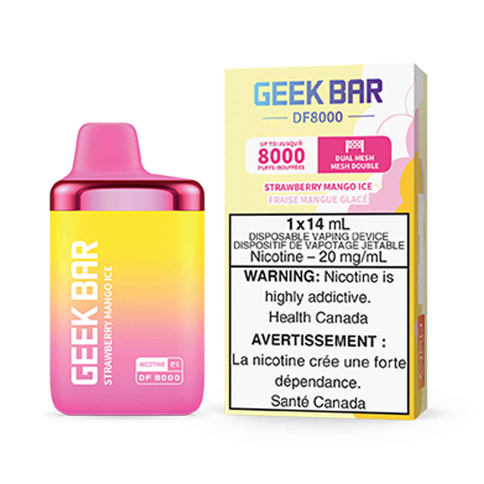 Strawberry Mango Ice Geek Bar DF8000 Disposable Vape