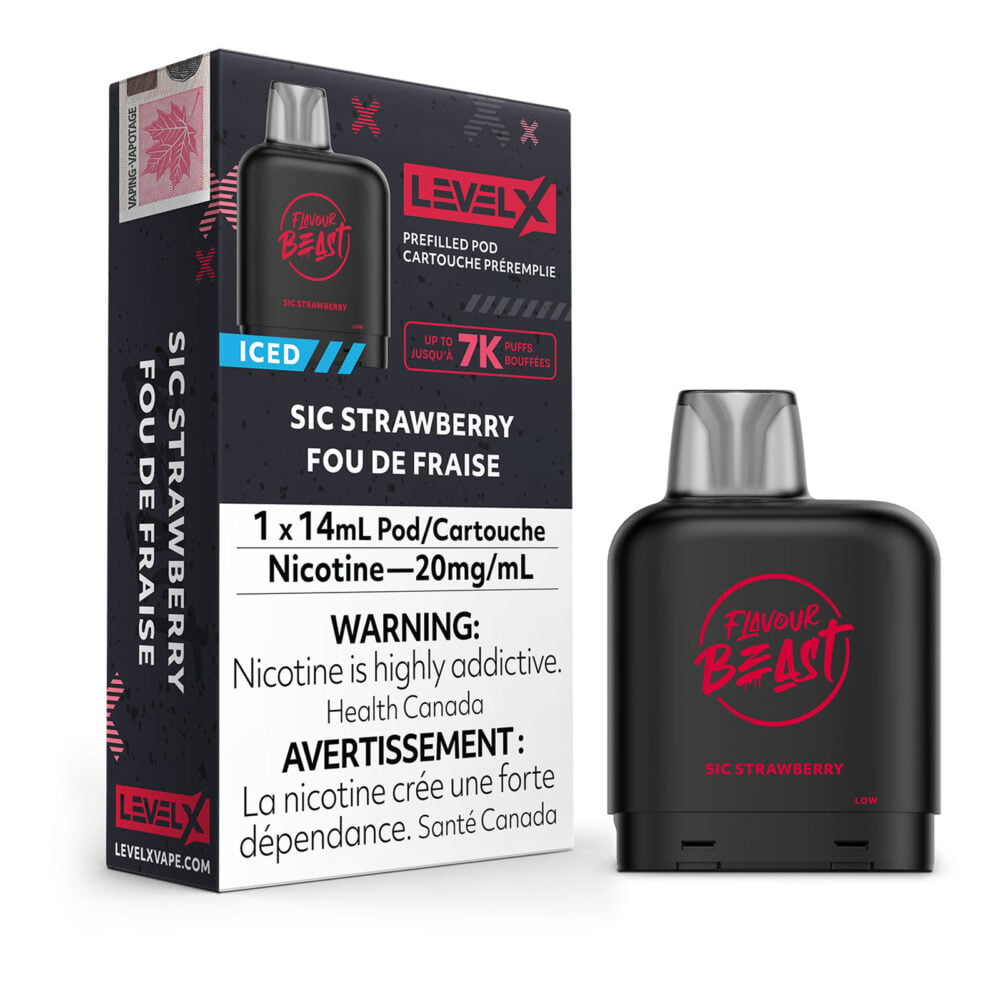 Sic Strawberry Iced Level X Flavour Beast Pods