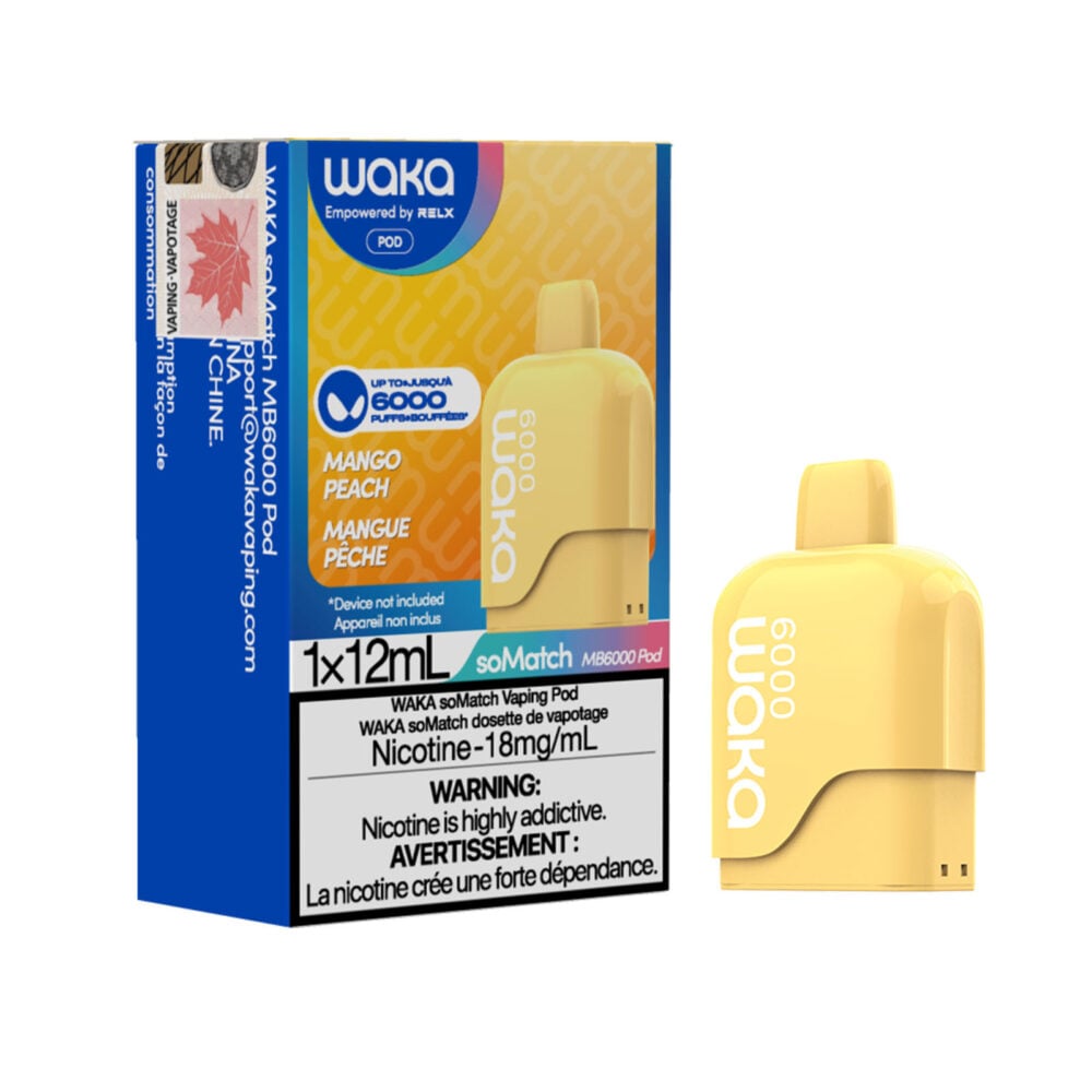 Mango Peach Waka soMatch MB6000 Disposable Pods