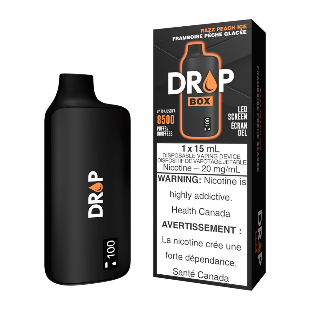 Razz Peach Ice Drop Box Disposable Vape