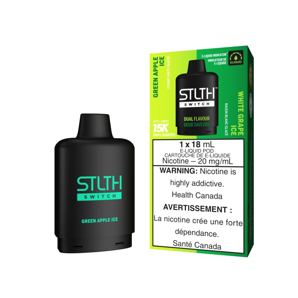 Green Apple Ice and White Grape Ice STLTH Switch Pod