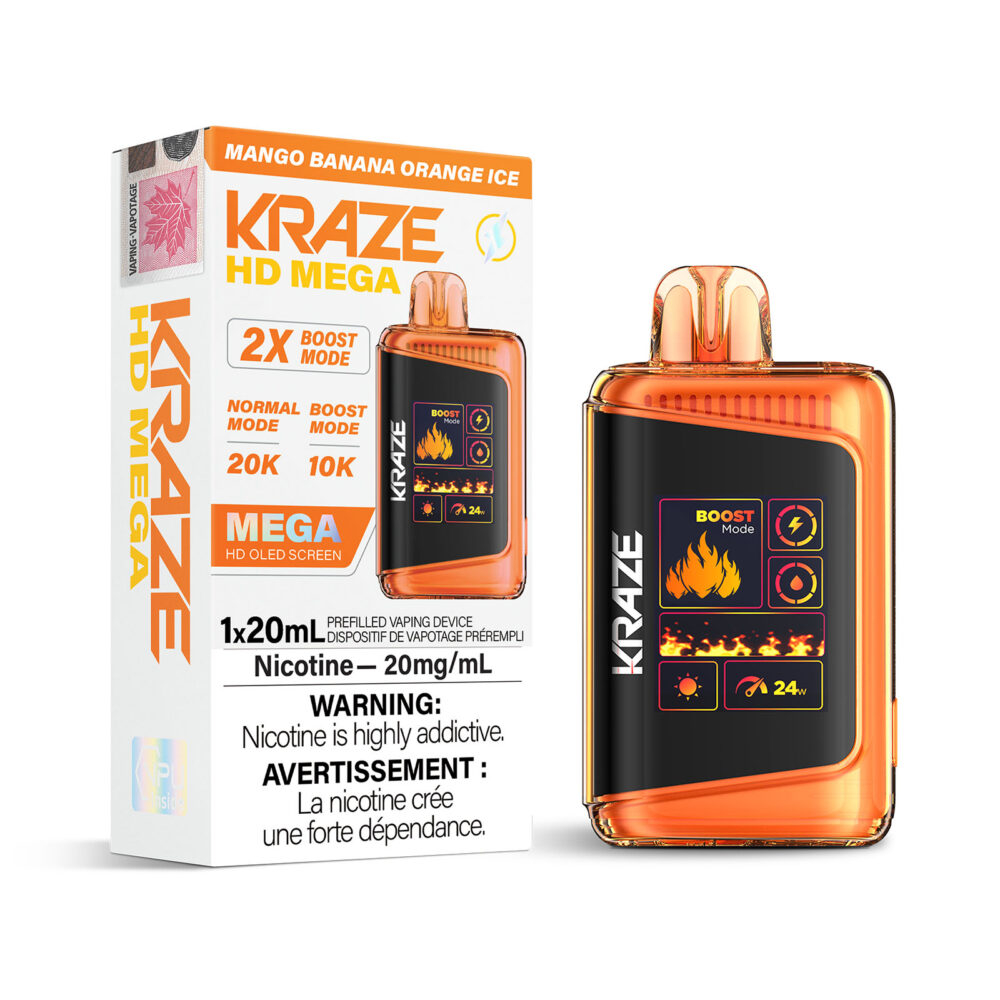 Mango Banana Orange Ice Kraze HD Mega Disposable Vape