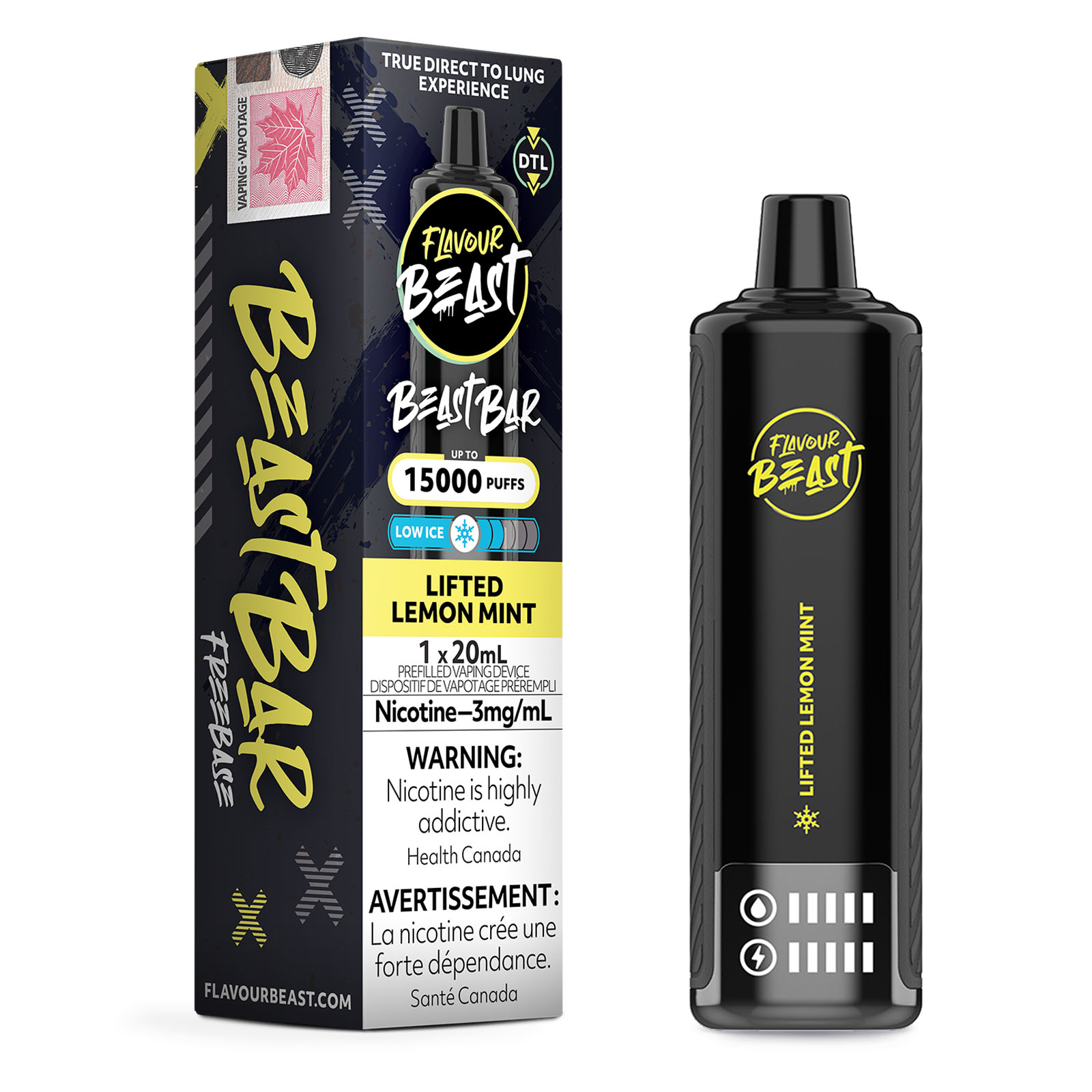 Lifted Lemon Mint Low Ice Flavour Beast Beast Bar 15K