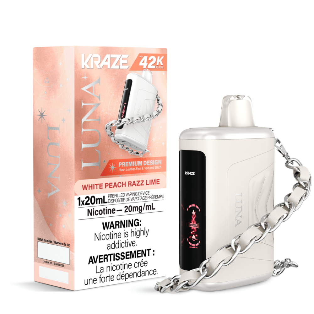 White Peach Razz Lime Kraze Luna Disposable Vape with 42K Puffs