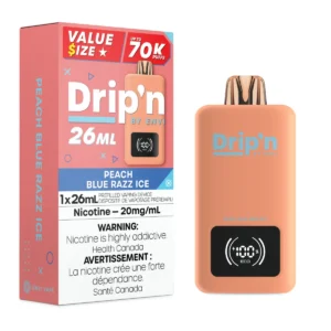 Peach Blue Razz Ice Drip’n by Envi 26mL – Disposable Vape