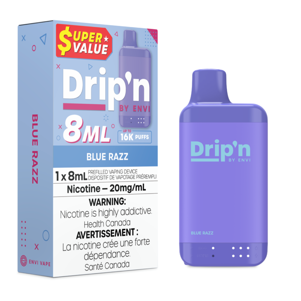 Blue Razz Drip'n by Envi 8mL Disposable Vape