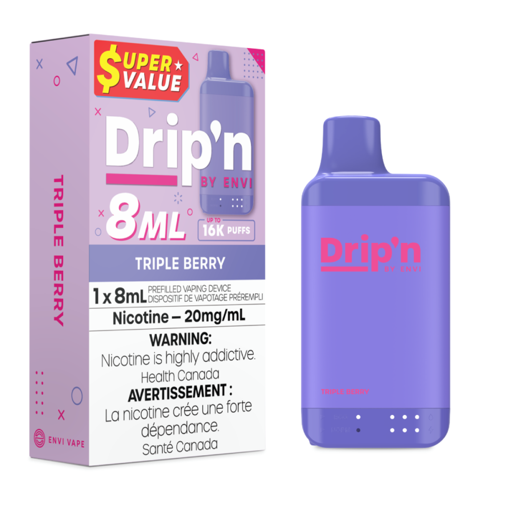 Triple Berry Drip'n by Envi 8mL Disposable Vape