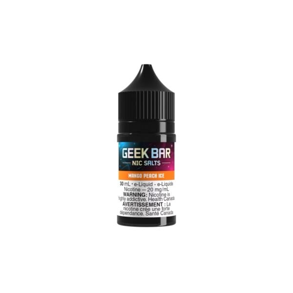 A picture of a 30mL Geek Bar Mango Peach Ice nicotine salt e-liquid