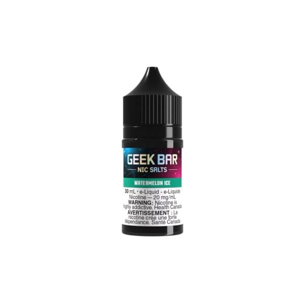 A picture of a 30mL Geek Bar Watermelon Ice nicotine salt e-liquid