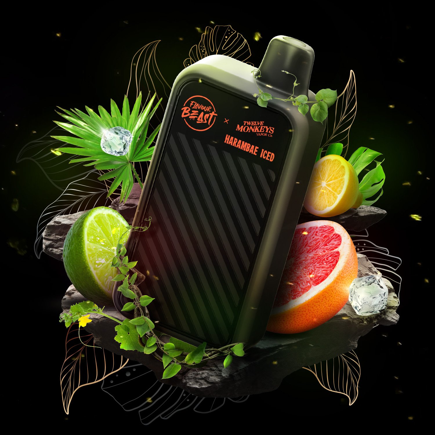 Harambae Iced 12 Monkeys x Flavour Beast Mode Max 2 - Disposable Vape - Image 2