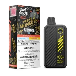 A picture of the Harambae Iced 12 Monkeys x Flavour Beast Mode Max 2 Disposable Vape