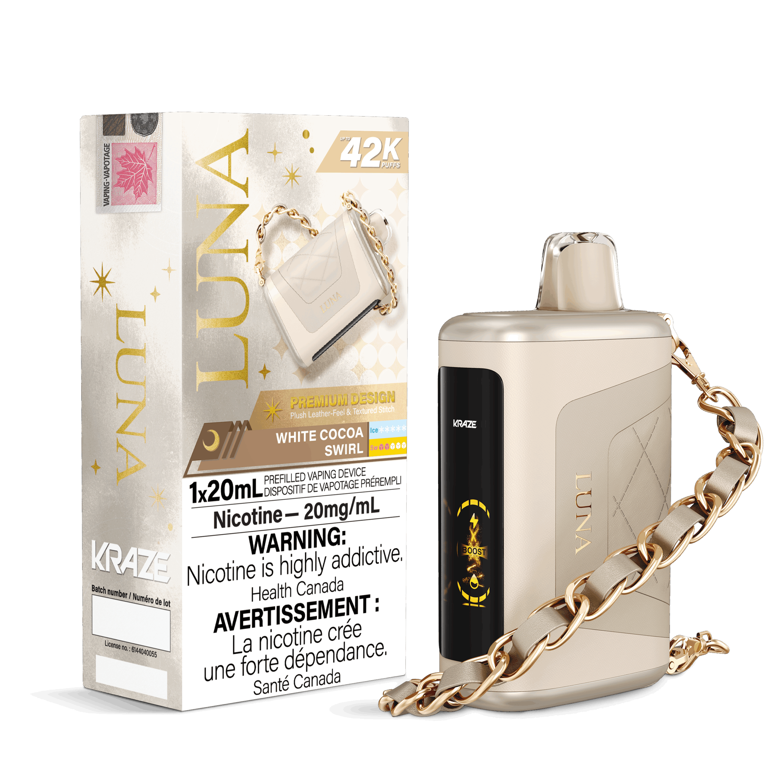 White Cocoa Swirl Kraze Luna - Disposable Vape