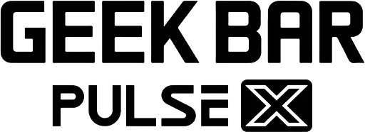 Logo featuring the text GEEK BAR PULSE X in bold, modern typography.