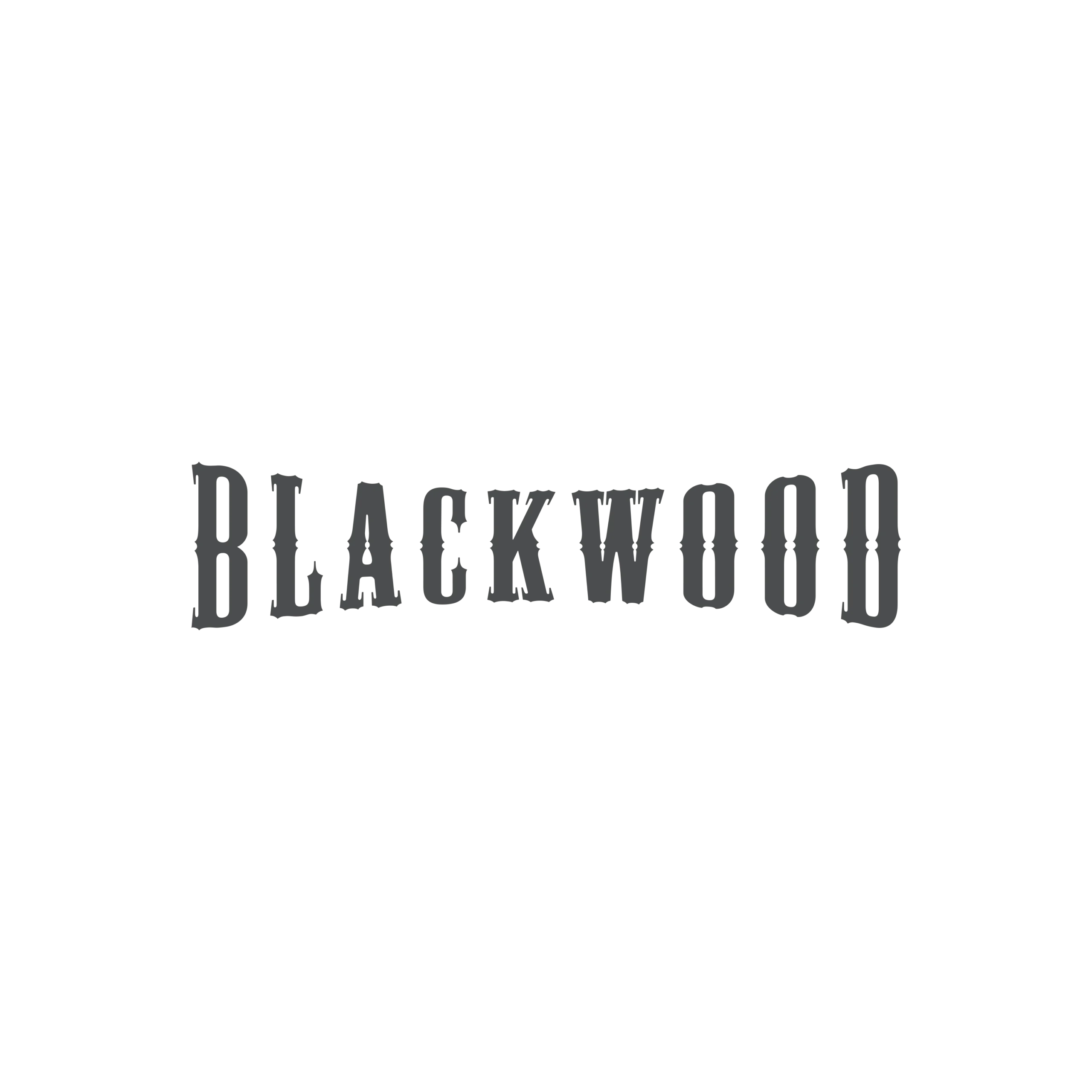 Text logo for BLACKWOOD in bold, stylized font on a plain background.