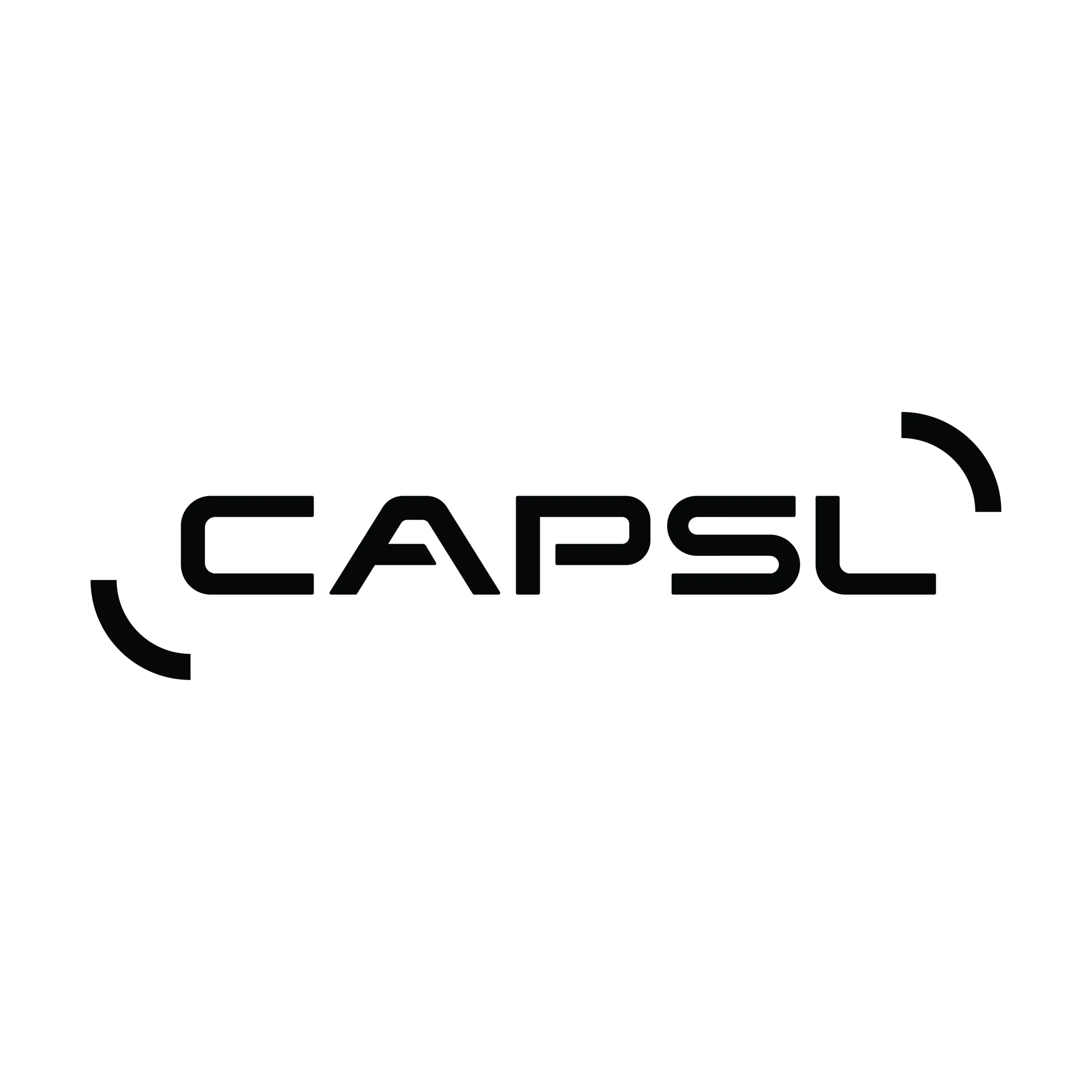 Black logo featuring the text CAPSL with stylized parentheses on either side.